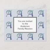Gezinshereniging Uitnodiging Striped Letter A Init (Voorkant)