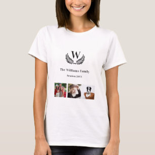 Gezinsherenigingsfoto-collage monogram t-shirt