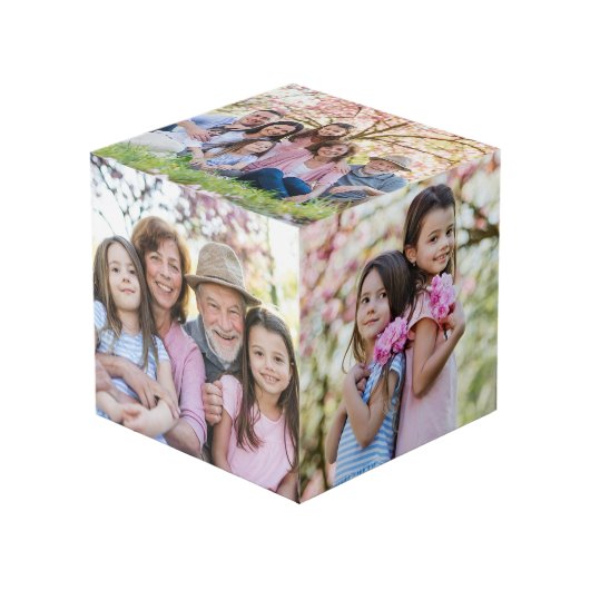 Gezinsherinneringen Gepersonaliseerde Grootouderfo Kubus (Voorkant hoekig)