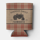 Gezinshuis Rustic Tractor Red Play Burlap Blikjeskoeler (Voorkant)