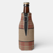 Gezinshuis Rustic Tractor Red Play Burlap Flesjeskoeler (Fles Achterkant)