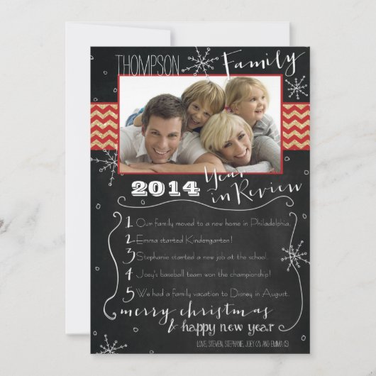 Gezinsjaar in Review kerstkaart (Voorkant)