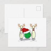 gezinsmatching kerstbowling santa xmas feestdagenkaart (Voorkant / Achterkant)