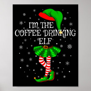 Gezinsmatching Vrouwen Meisjes Koffiedrinkende Elf Poster