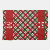 Gezinsmonogram kerstmis theedoek (Horizontaal)