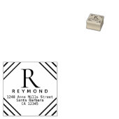 gezinsmonogram met retouradres 	rubberstempel (Gestempeld)