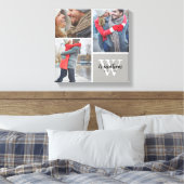 Gezinsmonogram Vastgestelde datum 3 Foto Collage Canvas Afdruk (Insitu (Slaapkamer))
