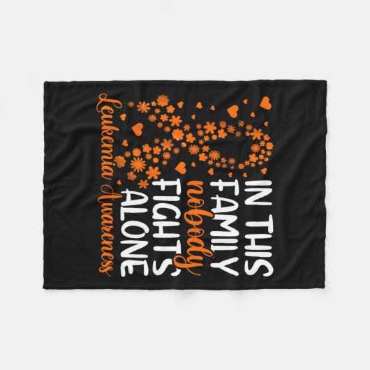 Gezinsondersteuning Leukemie Bewustzijn Fleece Deken (Voorkant (Horizontaal))