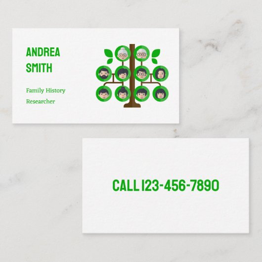 gezinsonderzoeker visitekaartje (Voorkant / Achterkant)