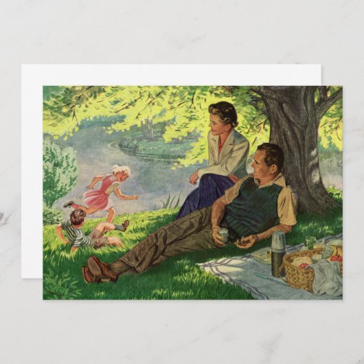 gezinspicknick in Park Invitation (Voorkant / Achterkant)