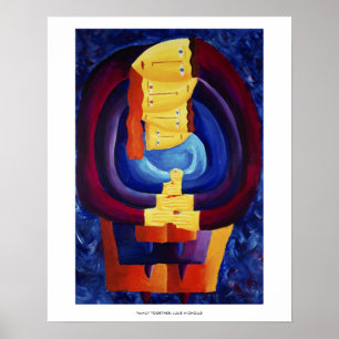 Gezinsportret moderne portret-schilderkunst-kunstp poster