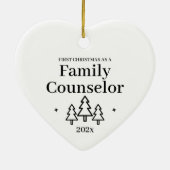 Gezinsraadsman Eerste Kerstmis Keramisch Ornament (Achterkant)