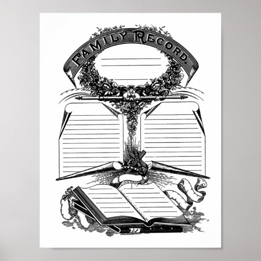 Gezinsrecord geboorte- en huwelijk erfrechtverklar poster (Voorkant)