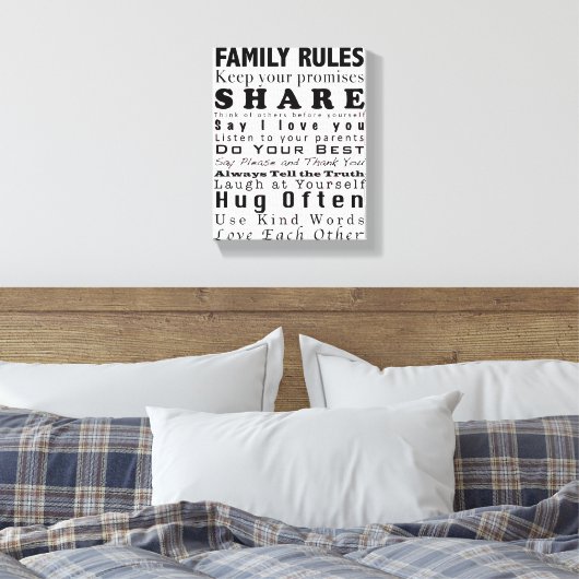 Gezinsregels Canvas Afdruk (Insitu (Slaapkamer))