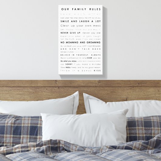 Gezinsregels Canvas Afdruk (Insitu (Slaapkamer))