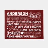 Gezinsregels Gepersonaliseerde naam Positieve Maro Deurmat (Voorkant)