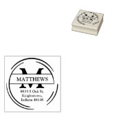 gezinsretouradres met monogram; 	rubberstempel (Gestempeld)