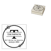 gezinsretouradres met monogram; rubberstempel (Gestempeld)