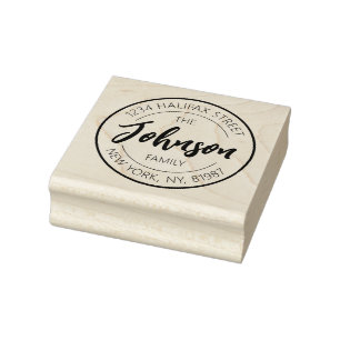 GEZINSRETOURADRES STEMPEL VAN RUBBER