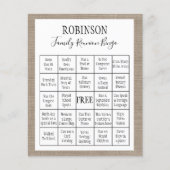 Gezinsreünie Burlap Bingo Flyer (Voorkant)