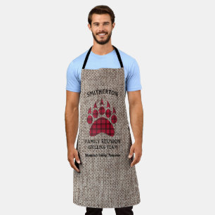 Gezinsreünie Grill Rustic Burlap Gecontroleerd Bee Schort