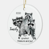 Gezinsschat Fun Raccoon Quote Keramisch Ornament (Links)