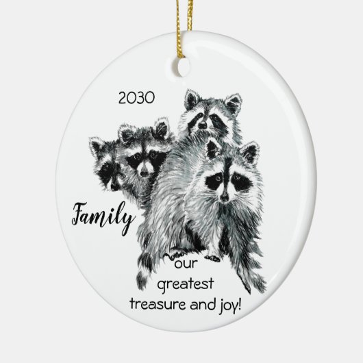 Gezinsschat Fun Raccoon Quote Keramisch Ornament (Links)