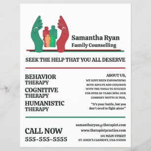 Gezinstherapie Zorg Design Psychotherapeut Therapi Flyer