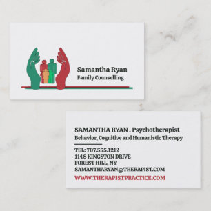 Gezinstherapieontwerp, psychotherapeut visitekaartje
