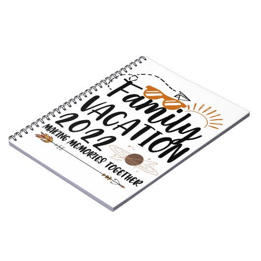 Gezinsvakantie 2022 die herinneringen aanpassen notitieboek (Linkerzijde)