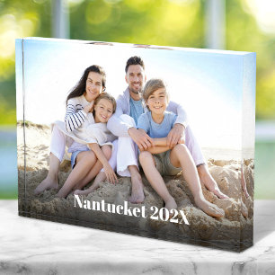 Gezinsvakantie Vet Typografie Aangepast Aandenken Fotoblokken