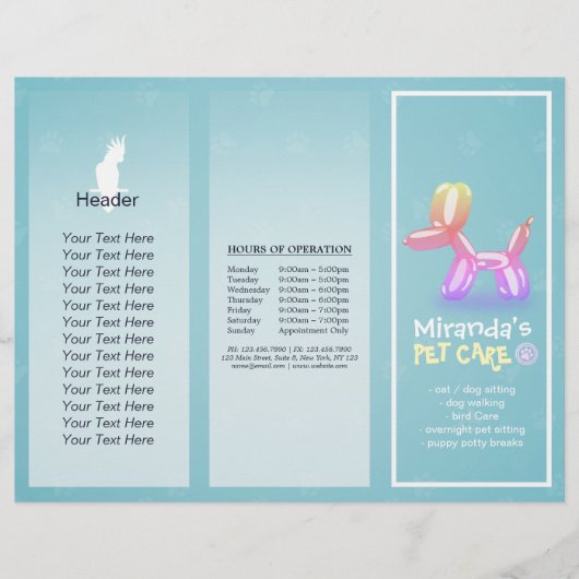 Gezinsverzorging van salon met tri-Fold Brochures (Voorkant)