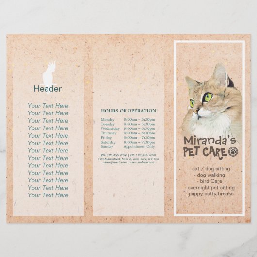 Gezinsverzorging van salon met tri-Fold Brochures (Voorkant)