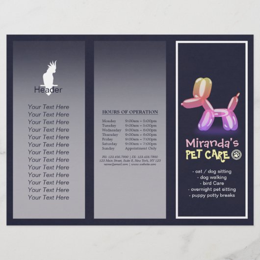 Gezinsverzorging van salon met tri-Fold Brochures (Voorkant)