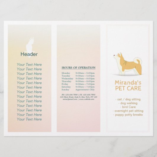 Gezinsverzorging van salon met tri-Fold Brochures (Voorkant)