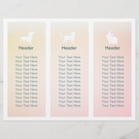 Gezinsverzorging van salon met tri-Fold Brochures (Achterkant)