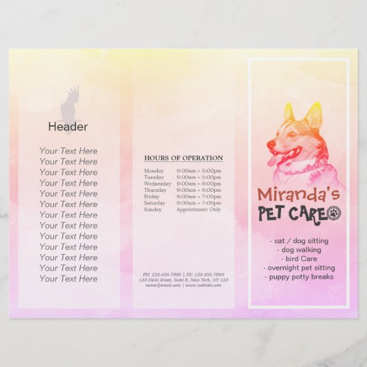 Gezinsverzorging van salon met tri-Fold Brochures (Voorkant)