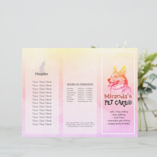 Gezinsverzorging van salon met tri-Fold Brochures (Staand voorkant)