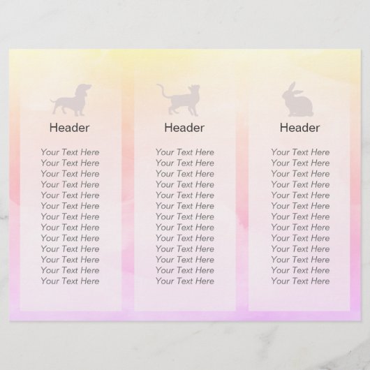 Gezinsverzorging van salon met tri-Fold Brochures (Achterkant)