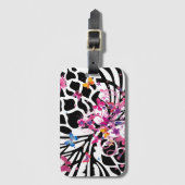 Gezinsvriendelijke, zwarte en witte leuke Butterfl Bagagelabel (Voorkant (verticaal))