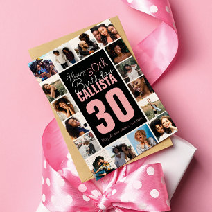 Gezinsvrienden Foto Collage Lijst Happy Birthday Kaart