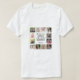 Gezinszeggende Citaat 12 Foto Collage T-shirt