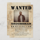 Gezocht beste man Groomsman Funny Foto Voorstel (Voorkant / Achterkant)