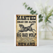 Gezocht: Big Bad Wolf Briefkaart (Staand voorkant)