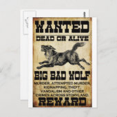 Gezocht: Big Bad Wolf Briefkaart (Voorkant / Achterkant)