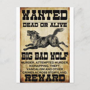 Gezocht: Big Bad Wolf Briefkaart