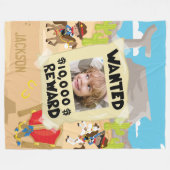 Gezocht Cowboy met foto en naam, kleine jongen Fleece Deken (Voorkant (Horizontaal))