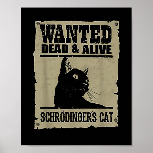 Gezocht dode en levende Schrodingers kat Poster (Voorkant)