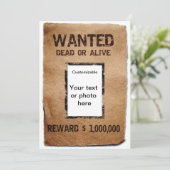 Gezocht dood of levend Poster Kaart (Staand voorkant)