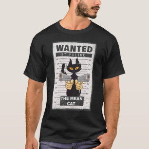 Gezocht door de politie de gemene kat Kat Bunting T-shirt